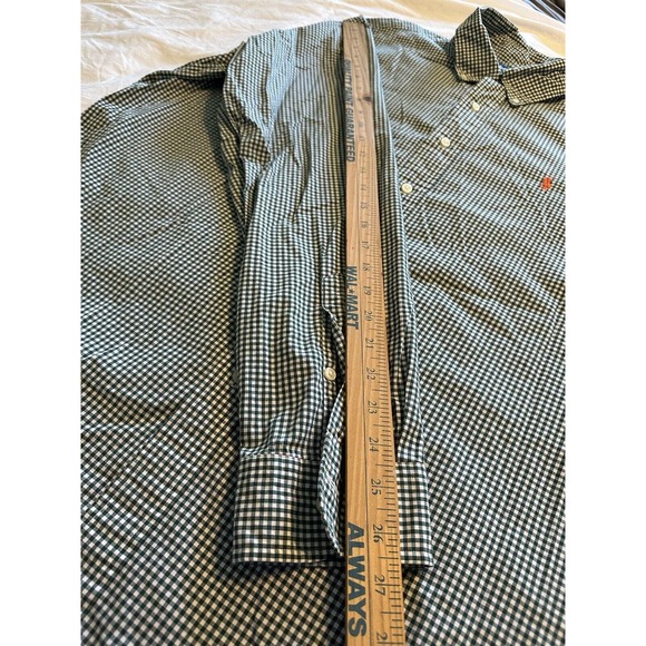 Ralph Lauren Custom Fit Hunter Green/White Check Orange Pony XXL Shirt Button Up - Picture 9 of 11